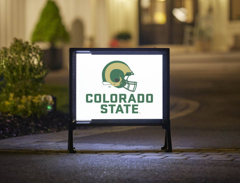 Colorado State Helmet White Lumilawn Sign