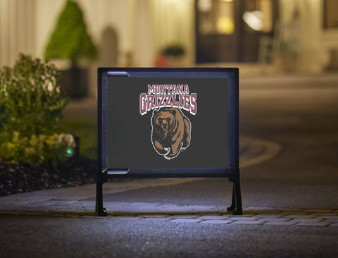 Montana Grizzlies Bear Black Lumilawn Sign