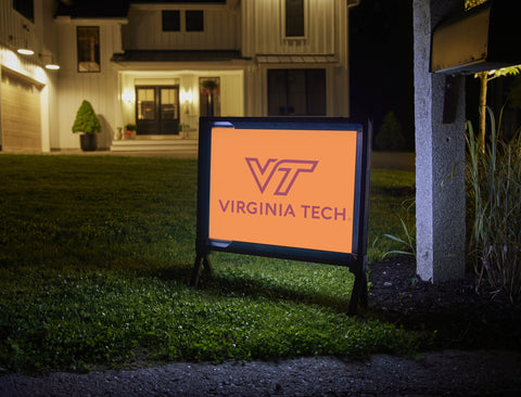 Virginia Tech Institutional Mark Orange Lumilawn Sign