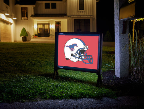 SMU Helmet Red Yard Sign