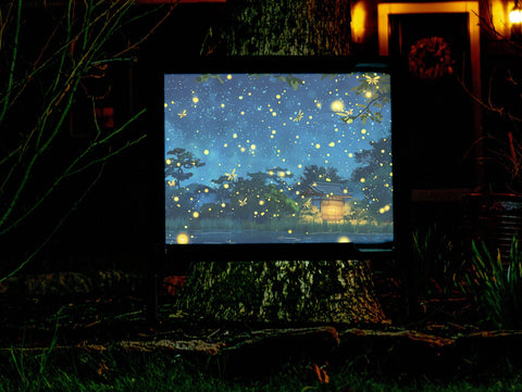 Firefly Twilight Lake Garden Decor Yard Sign