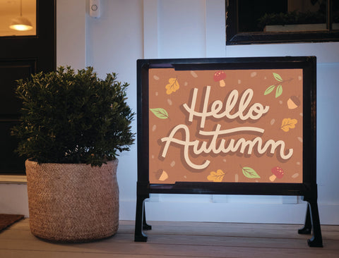 Hello Autumn Greeting Lumilawn Sign