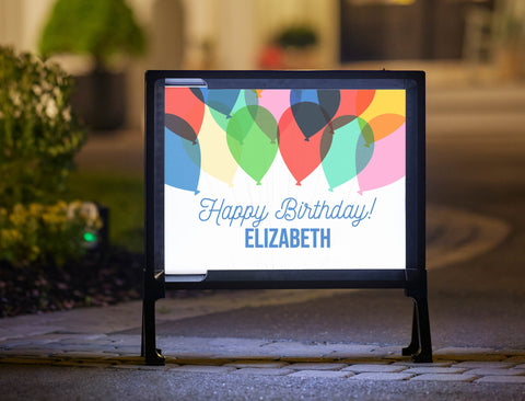 Custom Birthday Technicolor Yard Sign