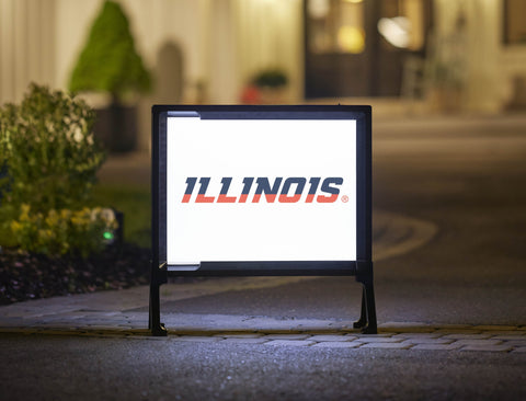 Illinois Wordmark White Lumilawn Sign