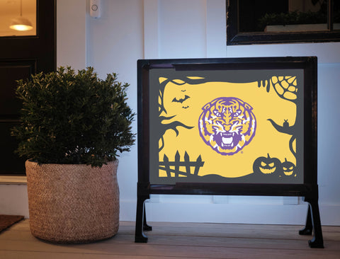 Framed Tiger Halloween LSU Yard Sign