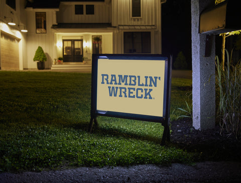 Georgia Tech Ramblin' Wreck Wordmark Gold Lumilawn Sign