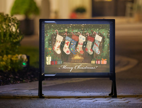 Christmas Stockings at the Hearth Holiday Yard Sign