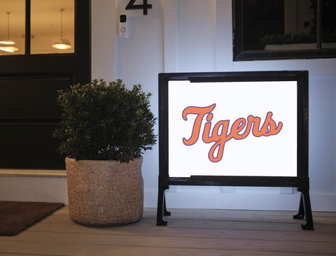 Clemson Tigers Script White Yard Sign