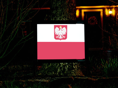 Flag Poland With Coat of Arms Yard Sign