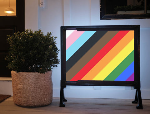 Diagonal Pride Rainbow Lumilawn Sign