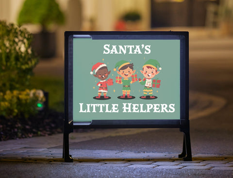 Elves Santas Little Helpers Christmas Yard Sign