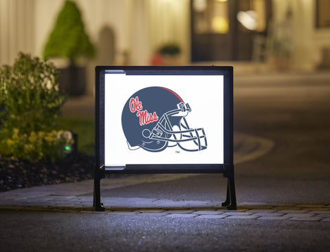 Mississippi Helmet Navy White Yard Sign