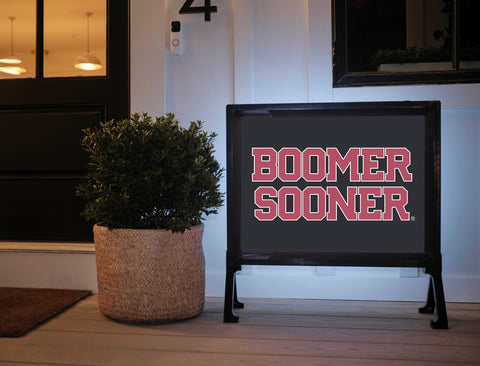 Oklahoma Boomer Sooner Wordmark Black Yard Sign