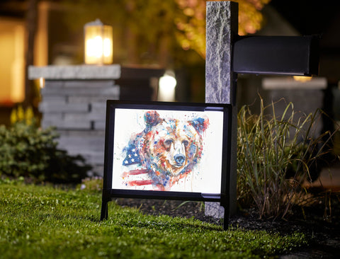 Bear American Flag Yard Sign