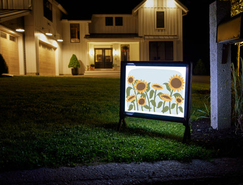 Sunflower Field Lumilawn Sign