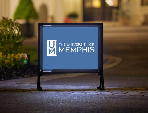 Memphis UM Wordmark Blue Yard Sign