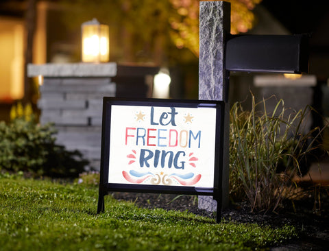 Let Freedom Ring Patriotic Lumilawn Sign