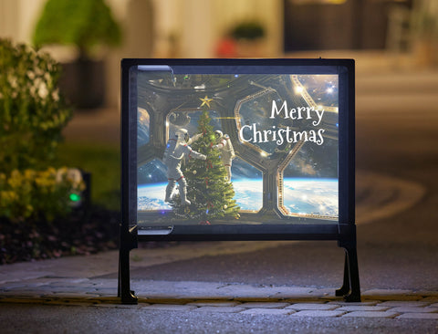 Christmas In Space Holiday Yard Sign