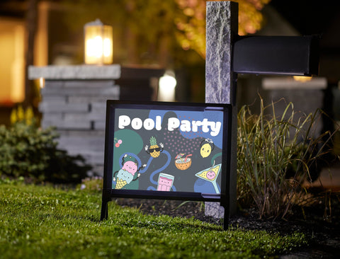 Pool Party Characters Pool Sign