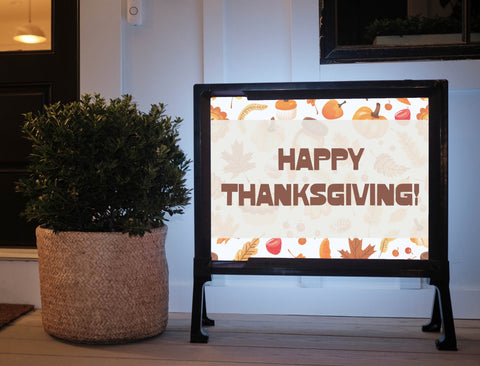 Happy Thanksgiving Autumn Leaves Yard Sign