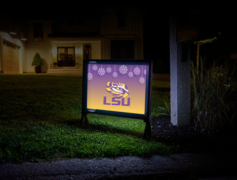 Snow Flakes LSU Holiday Yard Sign