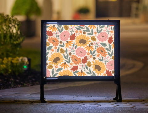 Harvest Bloom Sunrise Patterned Lumilawn Sign