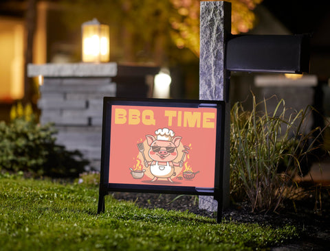 BBQ Piggy Cook Summer Yard Sign