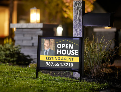 Portrait Black and Yellow Real Estate Sign