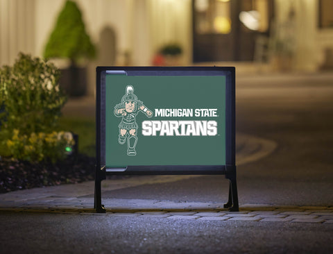 Michigan State Spartans Mascot Green Lumilawn Sign