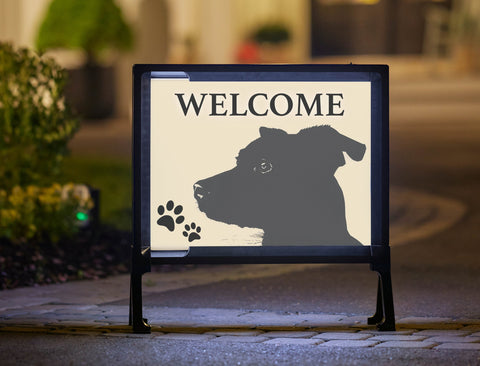 Welcome Puppy Dog Silhouette Lumilawn Sign