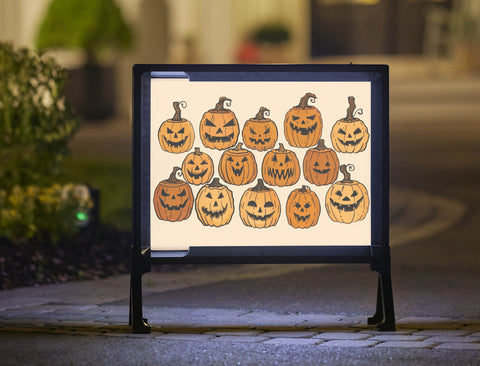 Jack O Lineup Pumpkin Halloween Yard Sign