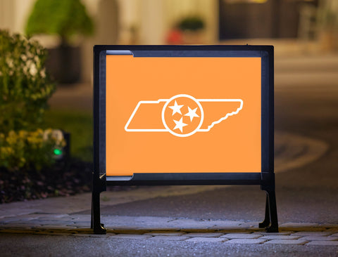 Tennessee Vols State Shield Orange Lumilawn Sign