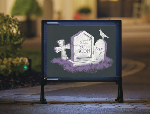 See You Soon Gravestone Halloween Lumilawn Sign