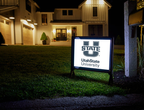 Utah State University White Lumilawn Sign