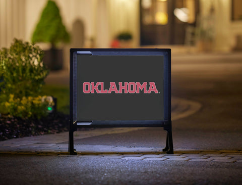 Oklahoma Athletics Wordmark Black Lumilawn Sign