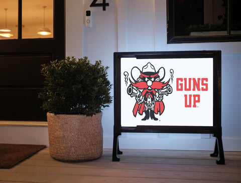 Texas Tech Raider Guns Up Yard Sign