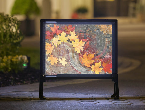 Mosaic Fall Spiral Leaves Yard Sign