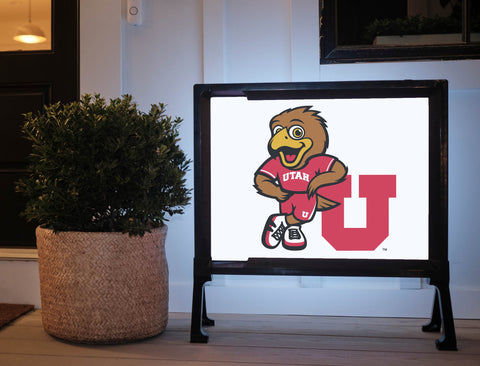 University of Utah Swoop U White Yard Sign