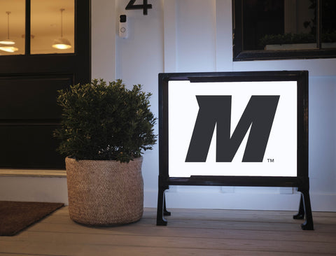 Missouri M Letter Mark White Yard Sign