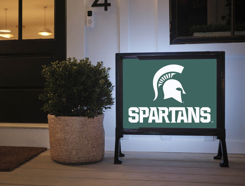 Michigan State Spartans Green Lumilawn Sign