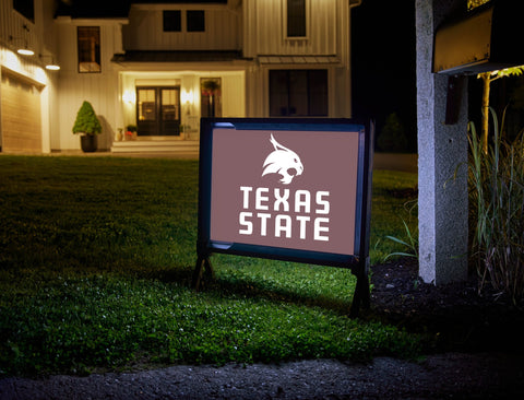 Texas State Word Mark Maroon Yard Sign