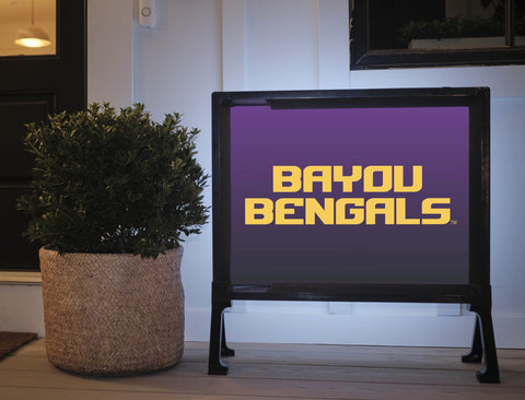 LSU Bayou Bengals Purple Lumilawn Sign