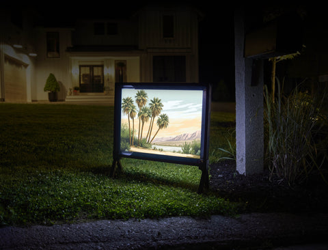 Desert Cactus Palm Oasis Landscape Yard Sign