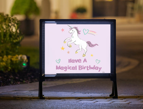 Rainbow Dream Magical Unicorn Birthday Yard Sign