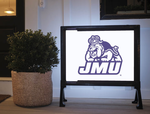 JMU Duke Dog Combo White And Purple Lumilawn Sign