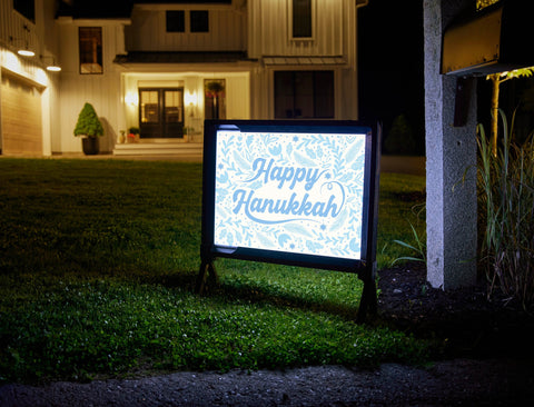 Happy Hanukkah Yard Sign