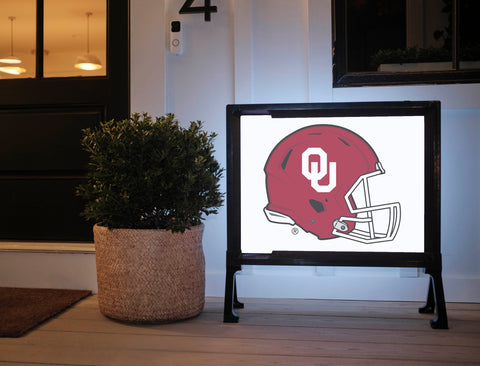 Oklahoma Helmet Mark White Yard Sign