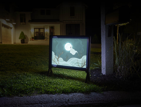 Lonely Ghost Halloween Yard Sign