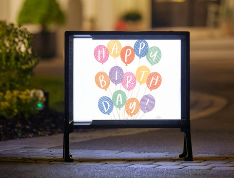 Multicolored Balloon Happy Birthday Yard Sign