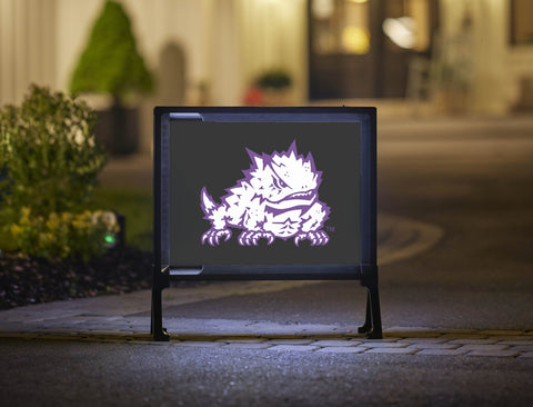 TCU Horned Frog Black Lumilawn Sign